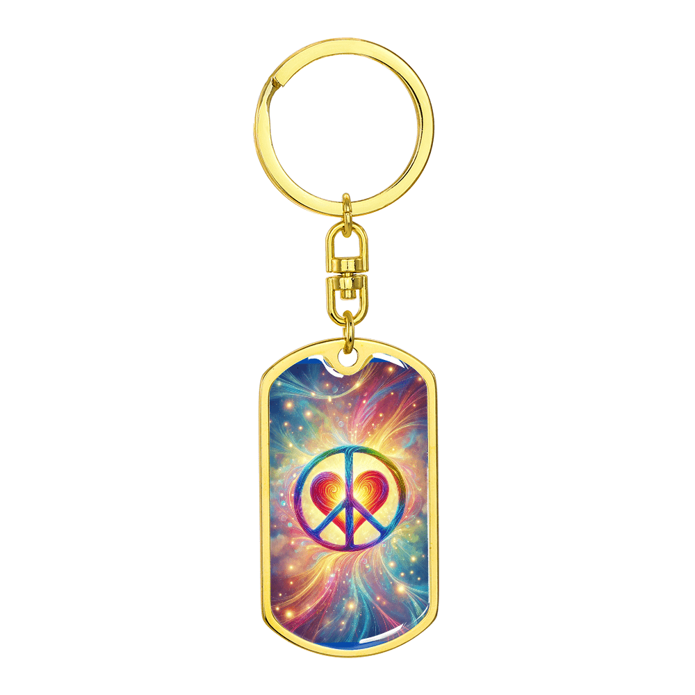 βοΈπ Peace and Love Dog Tag Keychain