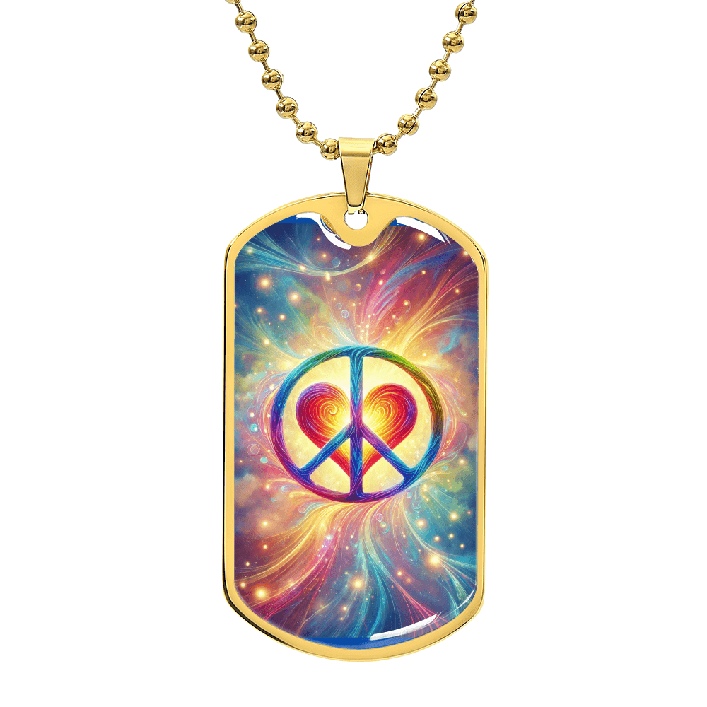 βοΈπ Peace and Love Dog Tag Necklace β Not Every Woman Wants Dainty Jewelry πβοΈ