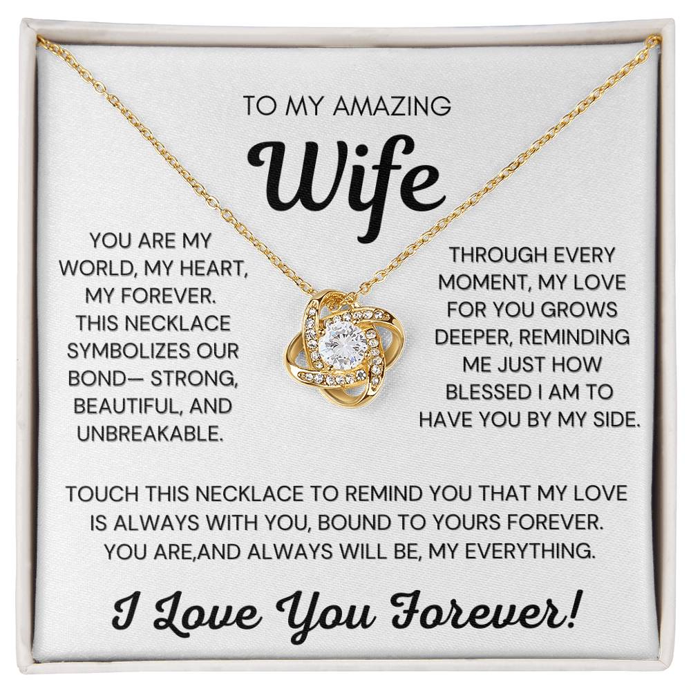 π FOREVER TIED TOGETHER LOVE KNOT NECKLACE WIFE π