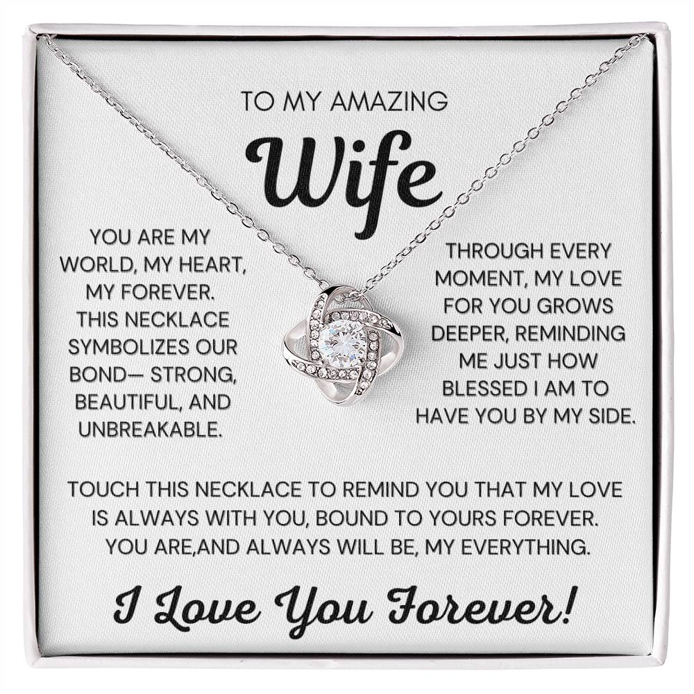 π FOREVER TIED TOGETHER LOVE KNOT NECKLACE WIFE π