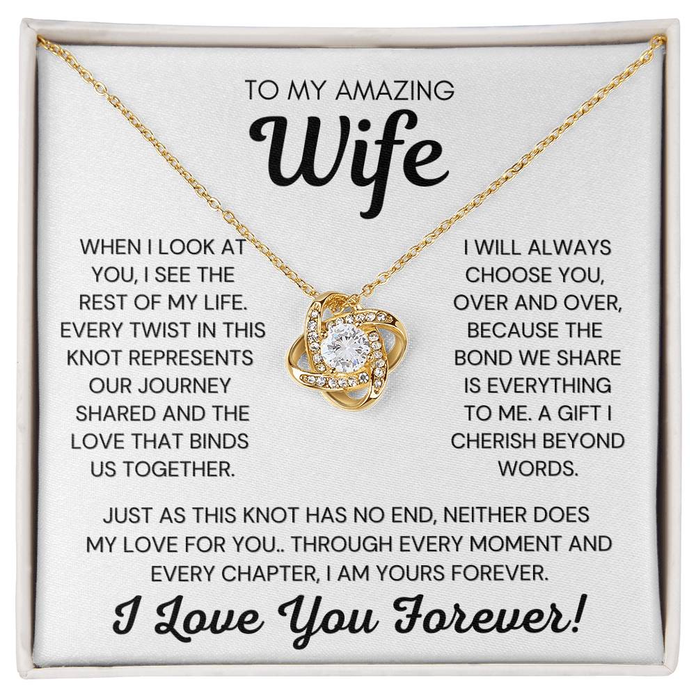 💖 AMAZING WIFE LOVE KNOT NECKLACE 💖  I SEE THE REST OF MY LIFE 💖