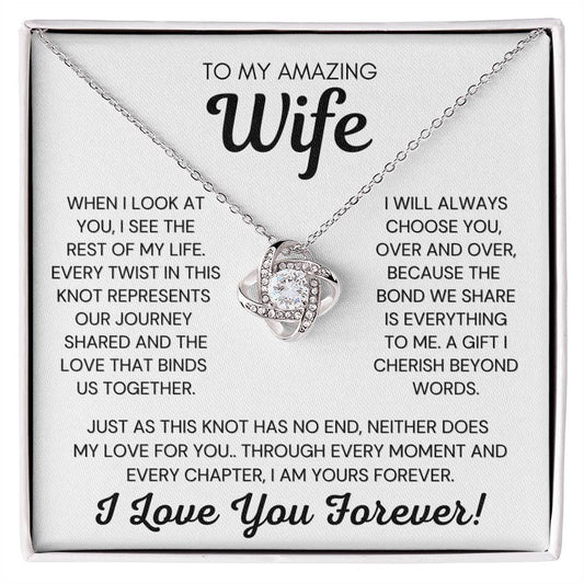 💖 AMAZING WIFE LOVE KNOT NECKLACE 💖  I SEE THE REST OF MY LIFE 💖