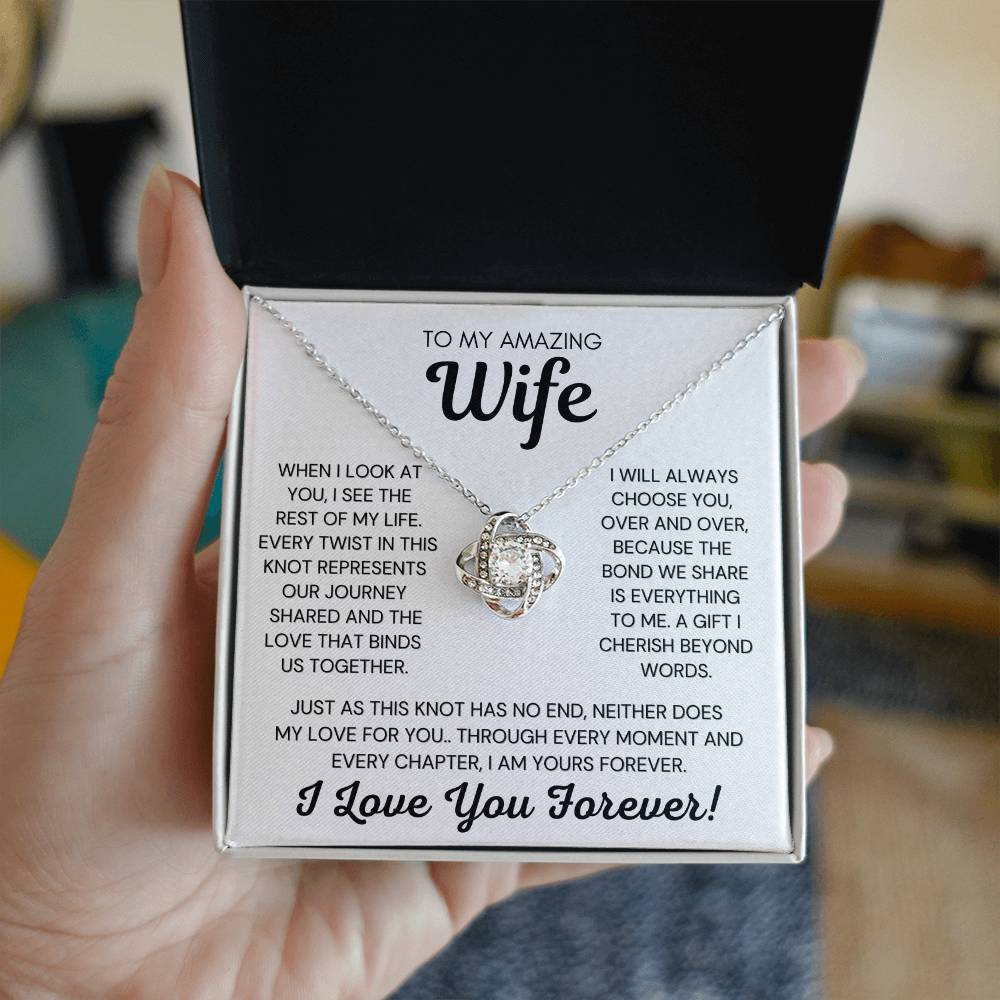 💖 AMAZING WIFE LOVE KNOT NECKLACE 💖  I SEE THE REST OF MY LIFE 💖