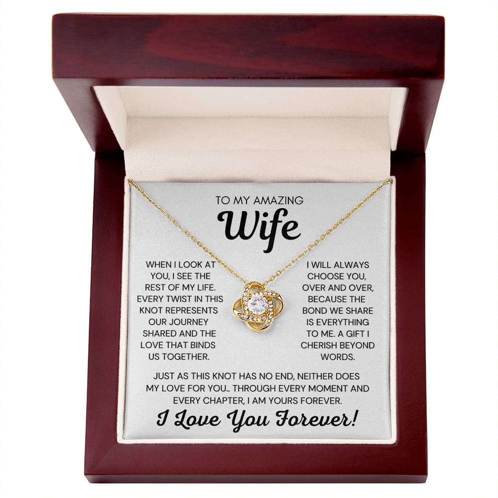 💖 AMAZING WIFE LOVE KNOT NECKLACE 💖  I SEE THE REST OF MY LIFE 💖