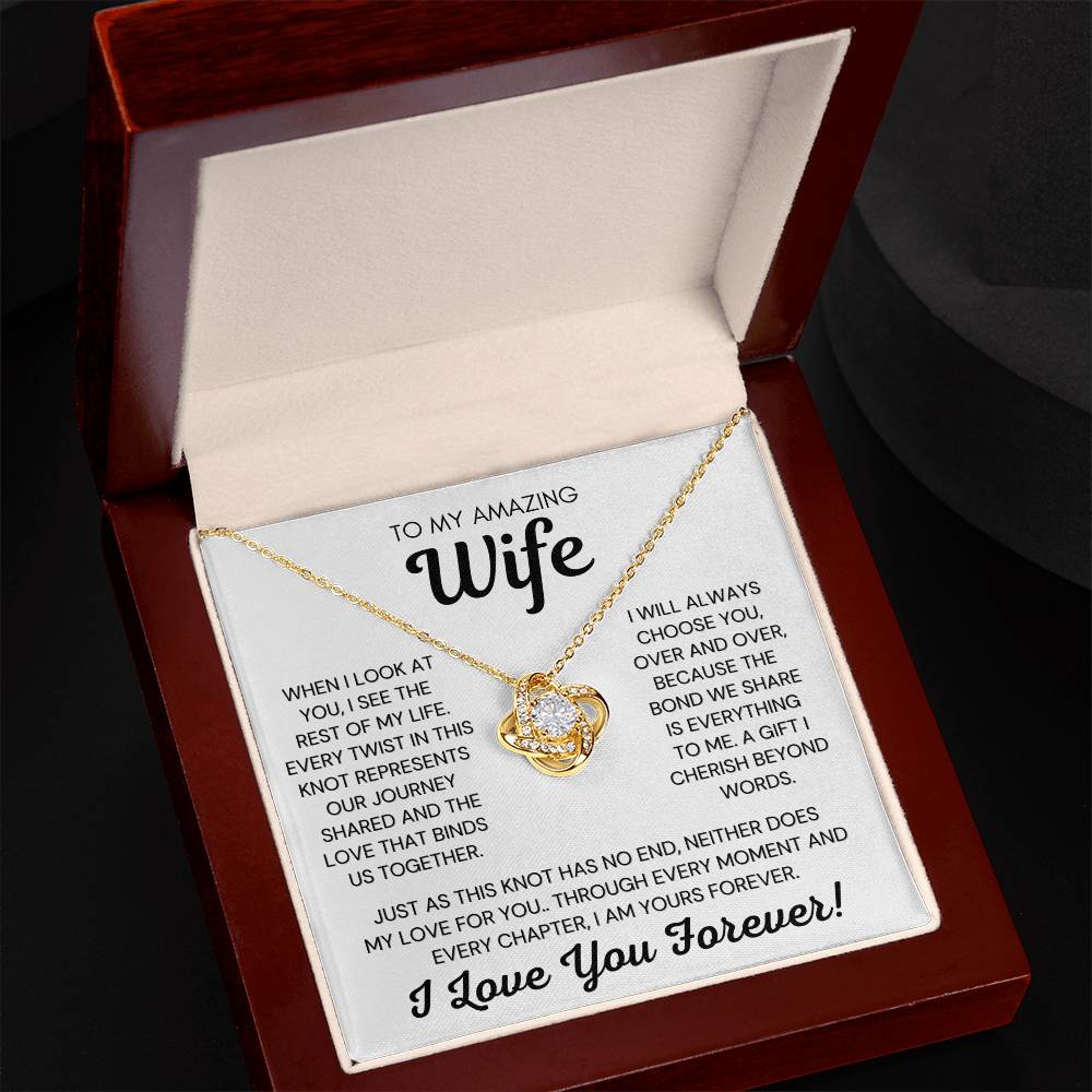 💖 AMAZING WIFE LOVE KNOT NECKLACE 💖  I SEE THE REST OF MY LIFE 💖