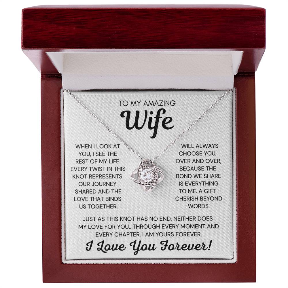 💖 AMAZING WIFE LOVE KNOT NECKLACE 💖  I SEE THE REST OF MY LIFE 💖