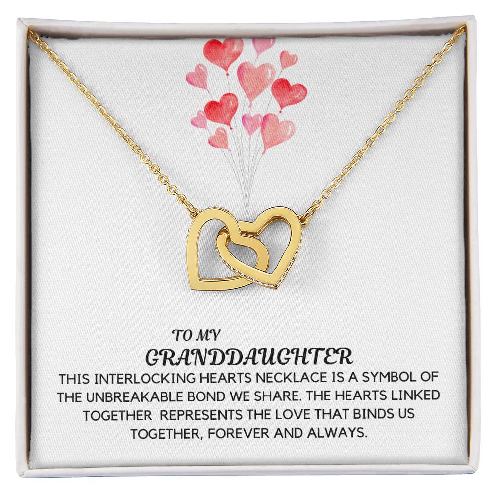 Granddaughter Interlocking Hearts Necklace - Unbreakable Bond