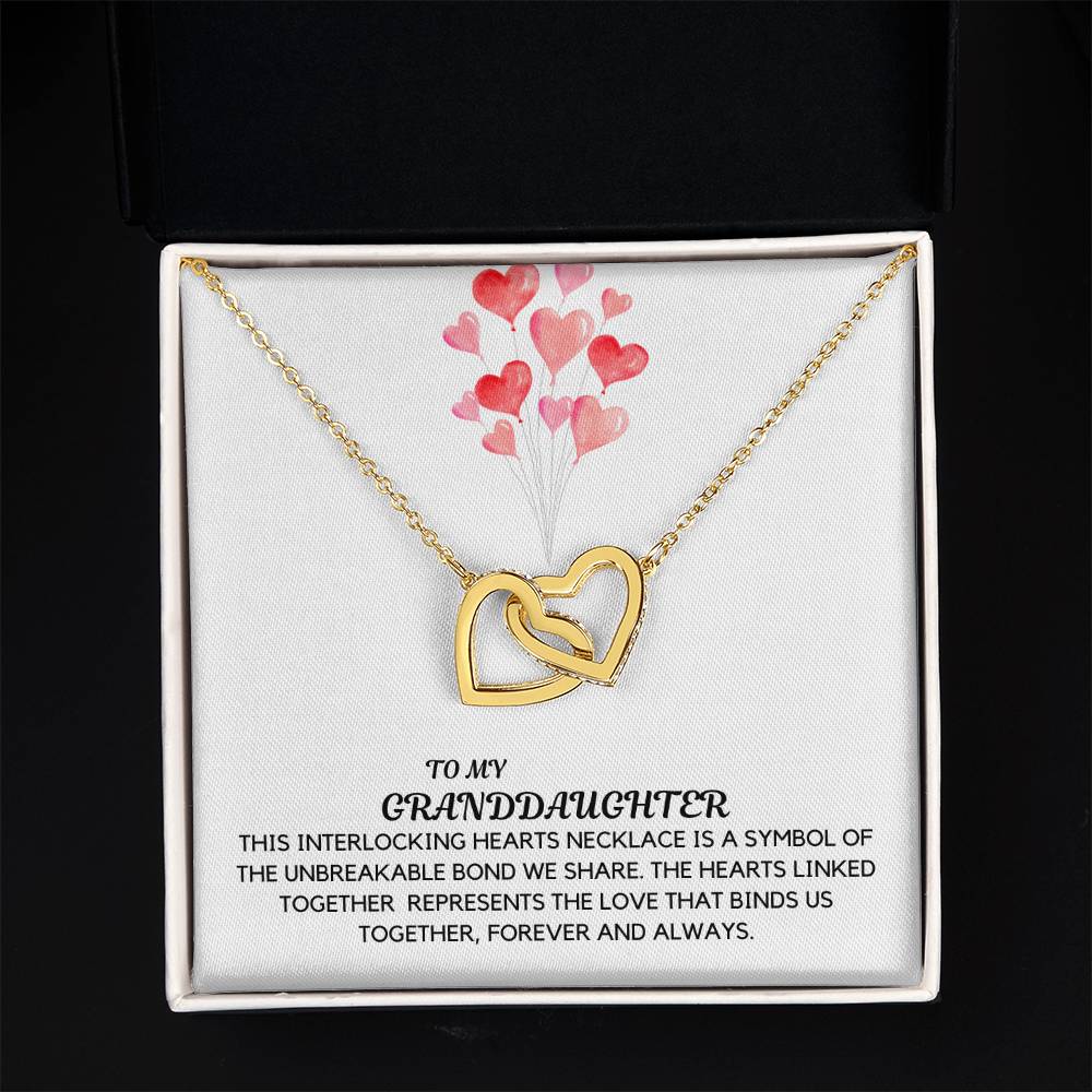 Granddaughter Interlocking Hearts Necklace - Unbreakable Bond