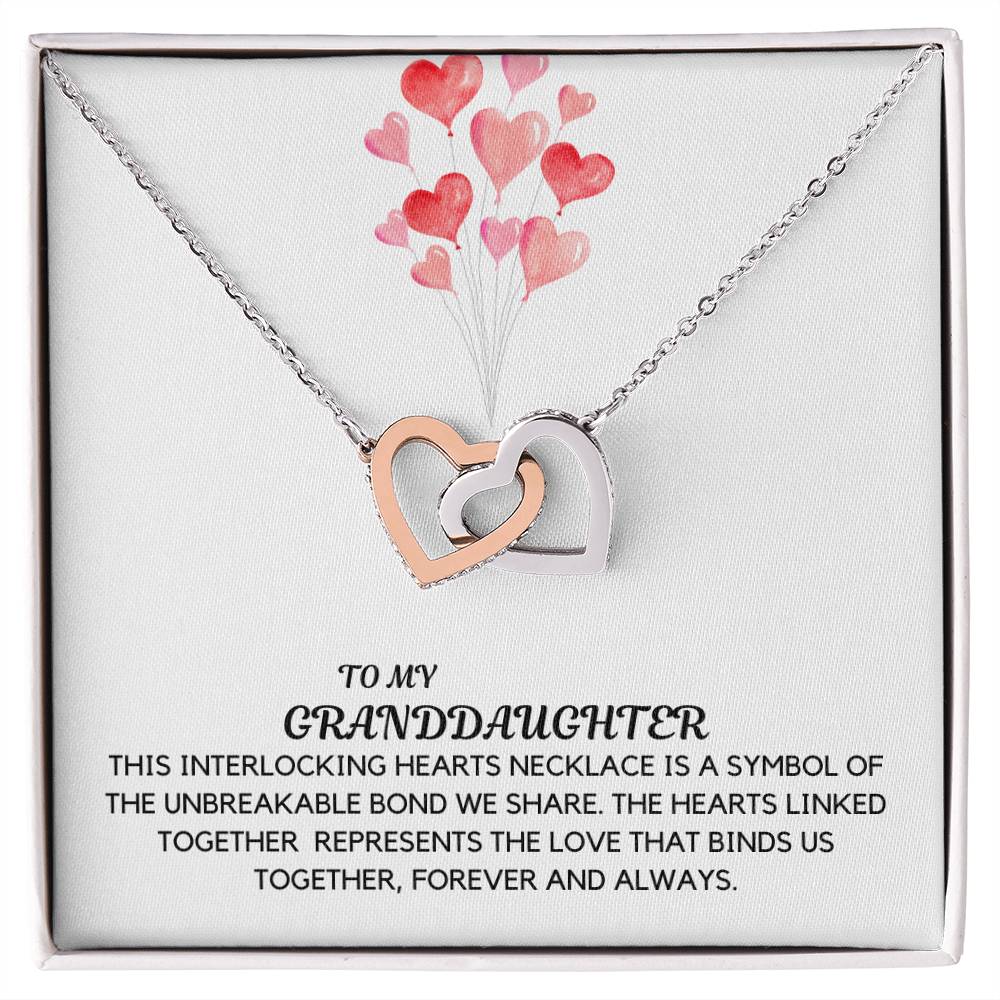 Granddaughter Interlocking Hearts Necklace - Unbreakable Bond