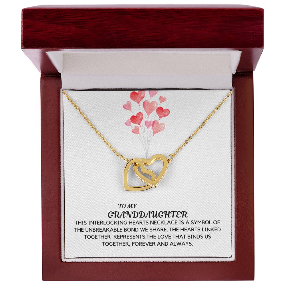 Granddaughter Interlocking Hearts Necklace - Unbreakable Bond