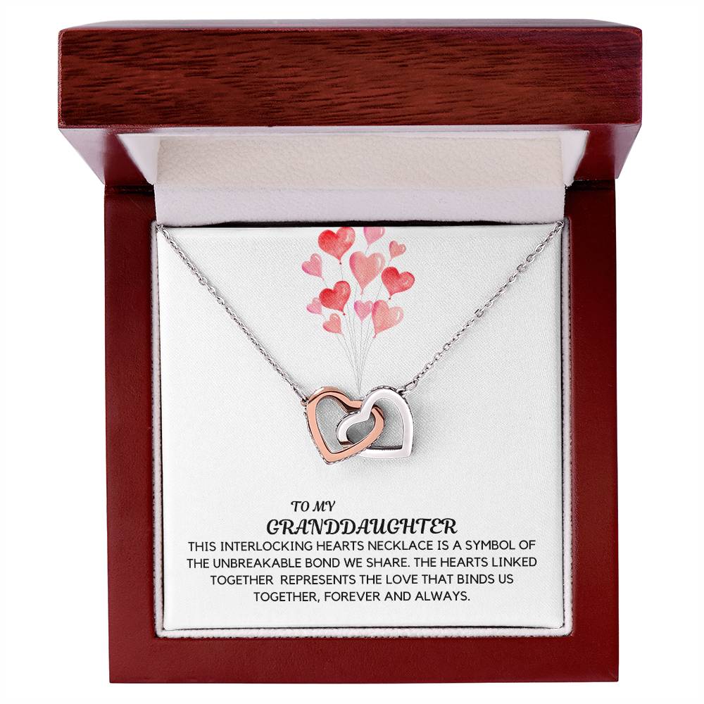 Granddaughter Interlocking Hearts Necklace - Unbreakable Bond